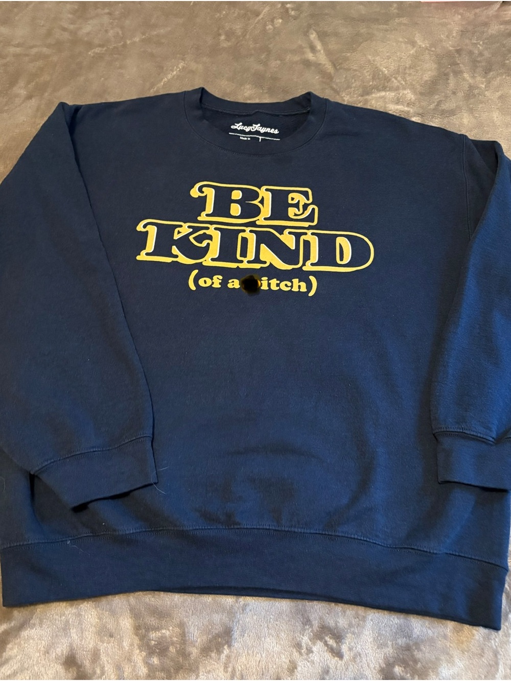 BE KIND Graphic Navy Crewneck Sweatshirt - Ladies